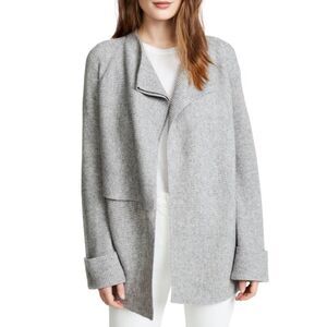 Vince Drape Wool Cashmere Open Front Gray Cardigan sz M retail $395